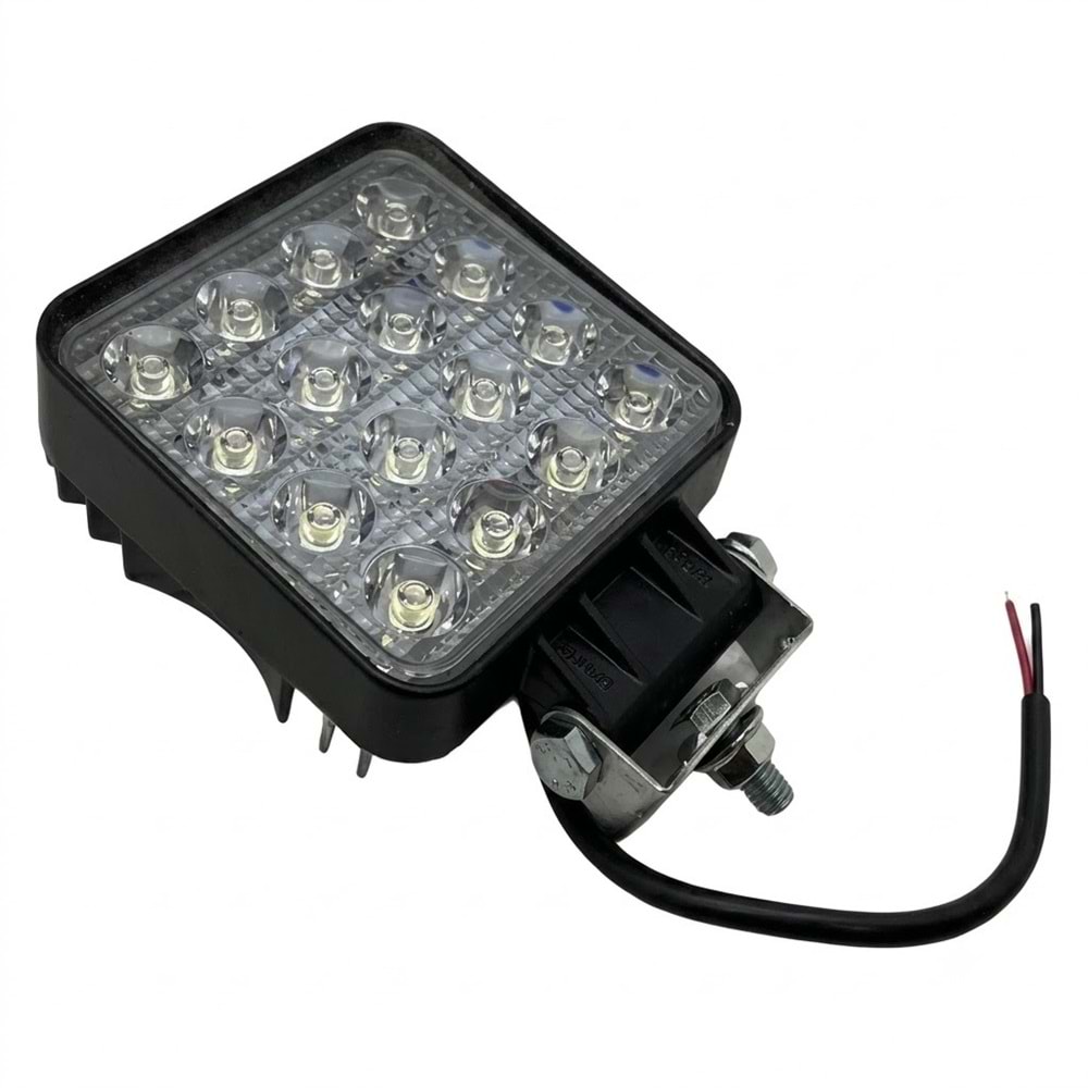Traktör ve İş Makinesi Çalışma Farı Kare 16 Led 48W 12V-24V