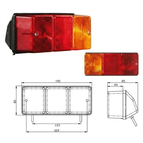 Massey Ferguson 240, 285 Arka Stop Lambası Sağ 712211-RH