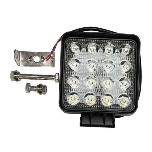 Traktör ve İş Makinesi Çalışma Farı Kare 16 Led 10V/30V-48W 31910