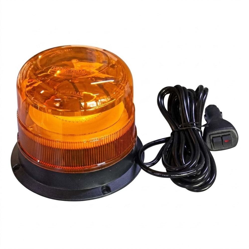 Döner Lamba 10 Fonksiyonlu Ledli Civata, Vantuz, Mıkantıs Bağlantılı Sarı 12/24V-48W 31103