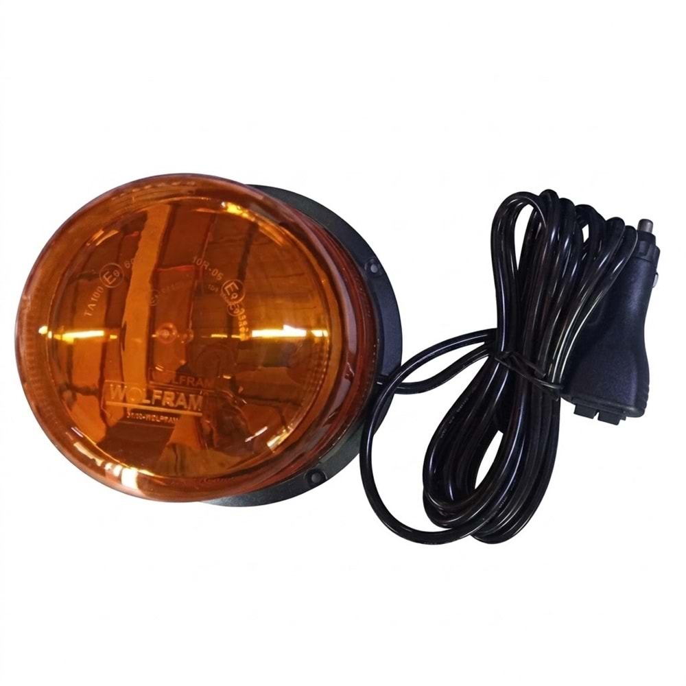 Döner Lamba 10 Fonksiyonlu Ledli Civata, Vantuz, Mıkantıs Bağlantılı Sarı 12/24V-48W 31103
